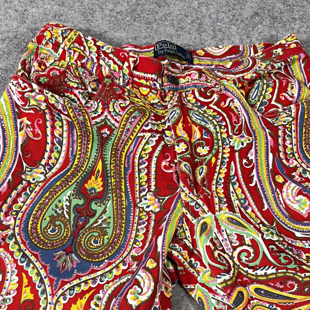 Polo by Ralph Lauren women’s Boho Red Paisley Twill Chino Pants 30 /31